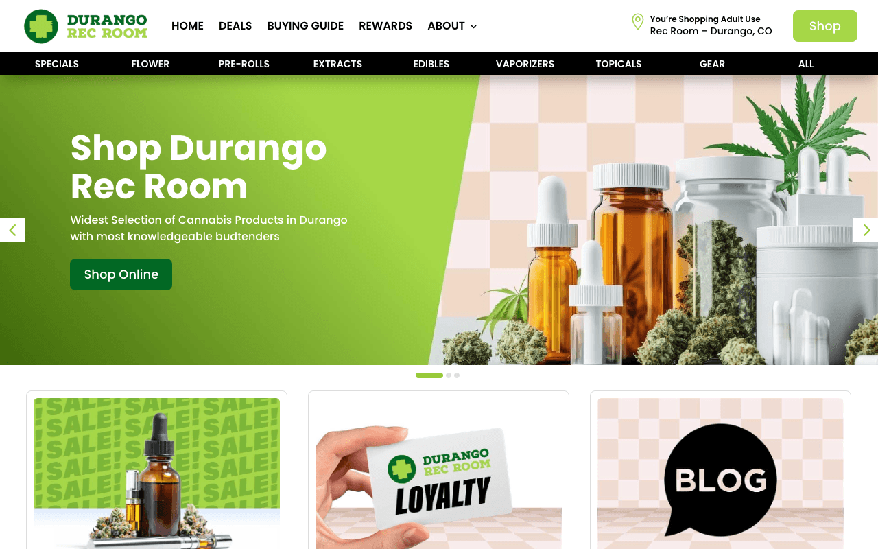 Durango Rec Room website